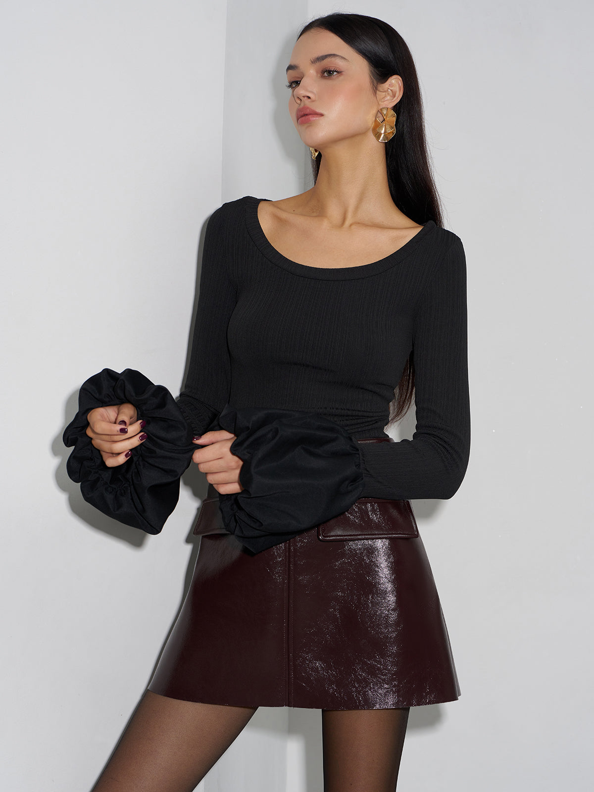 Bud-Cuff Slim T-Shirt-Chicvia