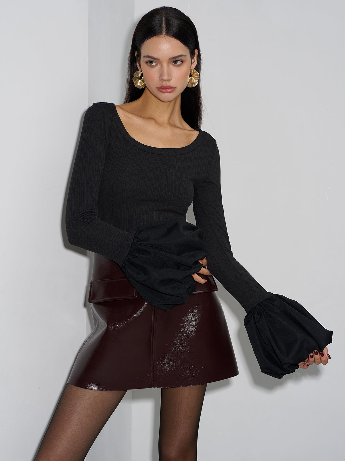 Bud-Cuff Slim T-Shirt-Chicvia