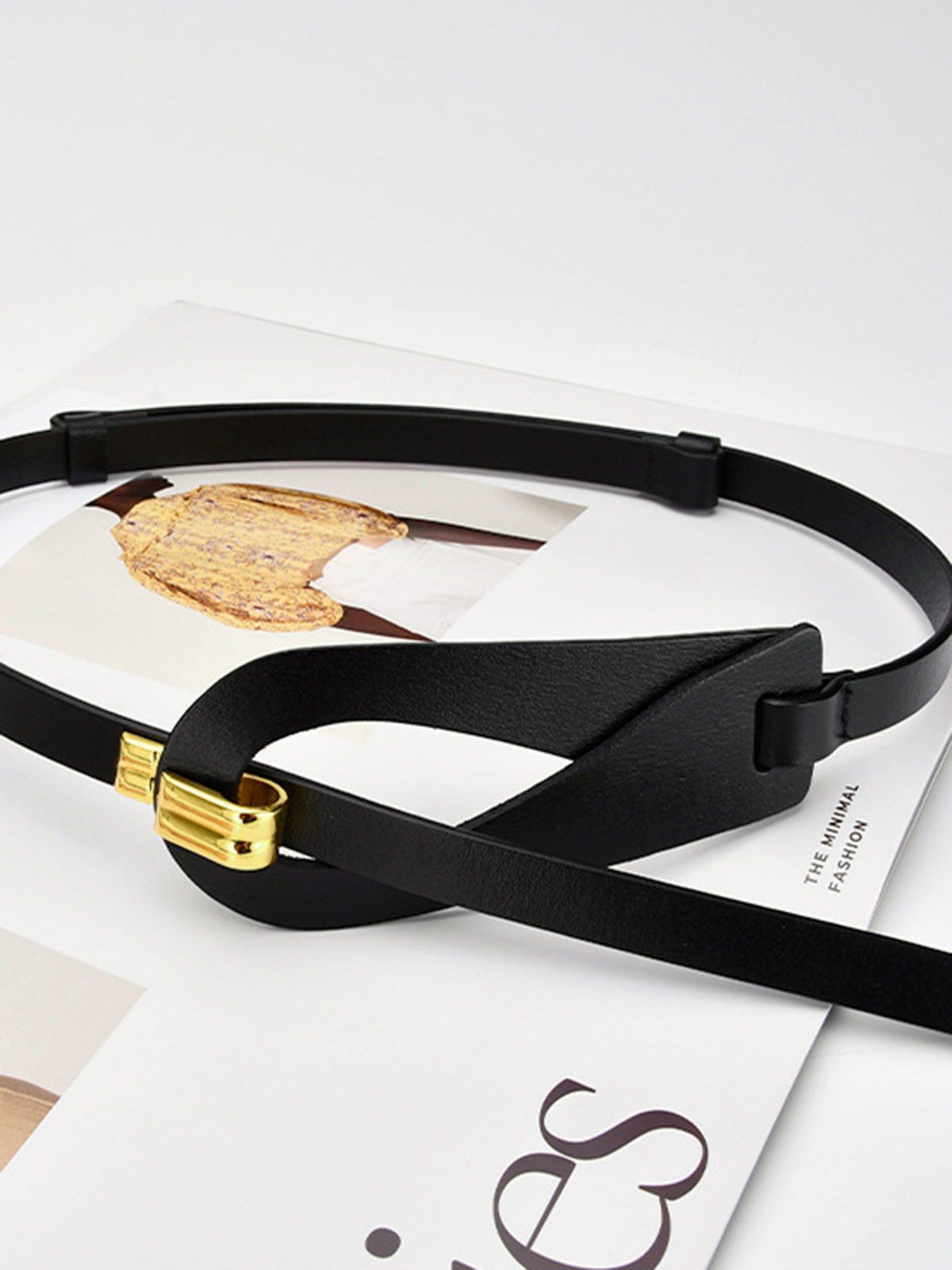 Irregular Hollow Leather Belt-Chicvia