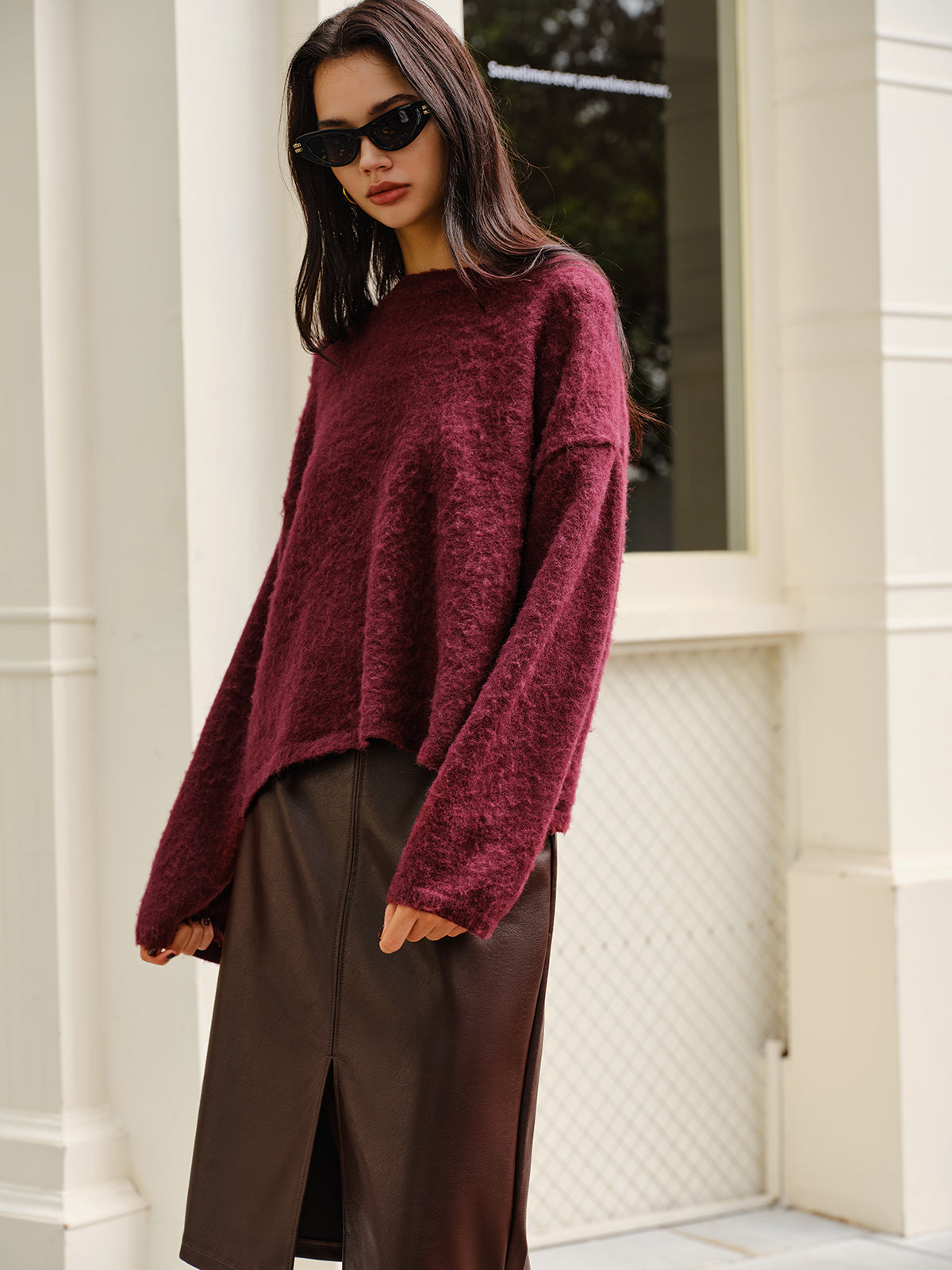 Elegant Plain Minky Sweater-Chicvia
