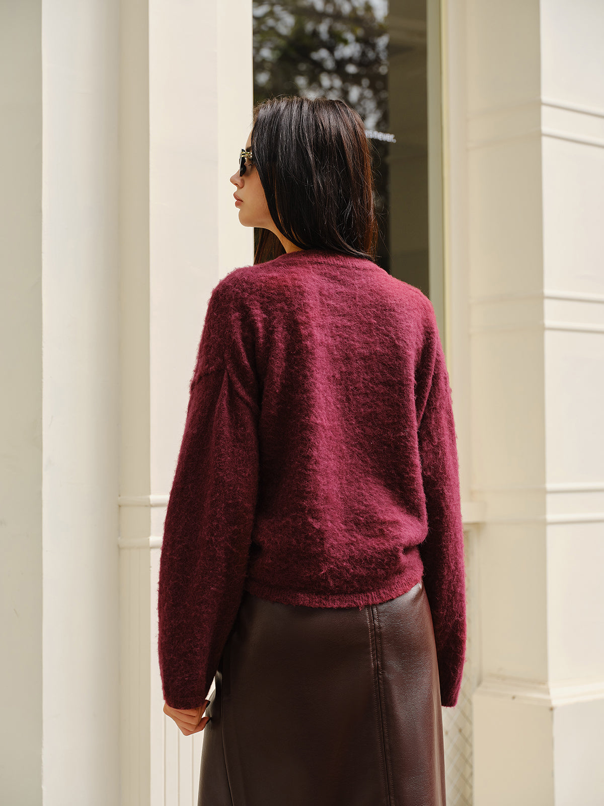 Elegant Plain Minky Sweater-Chicvia