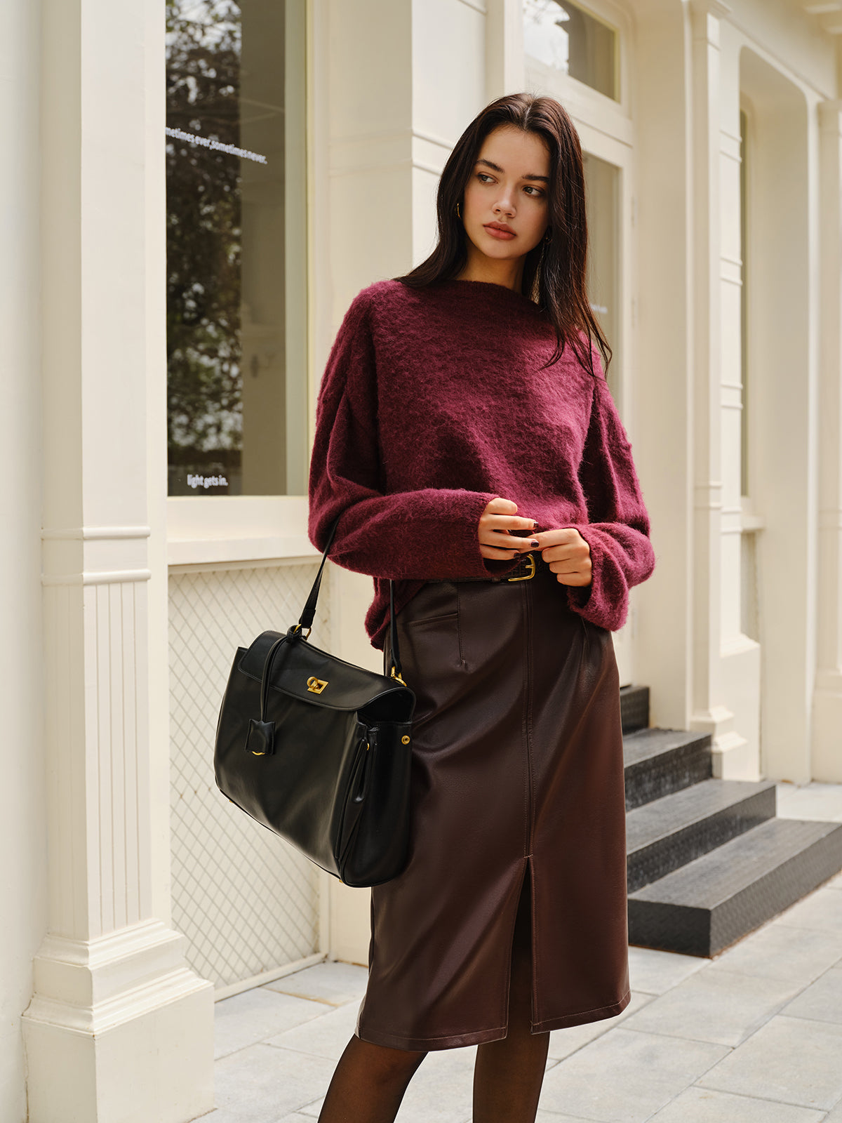 Elegant Plain Minky Sweater-Chicvia