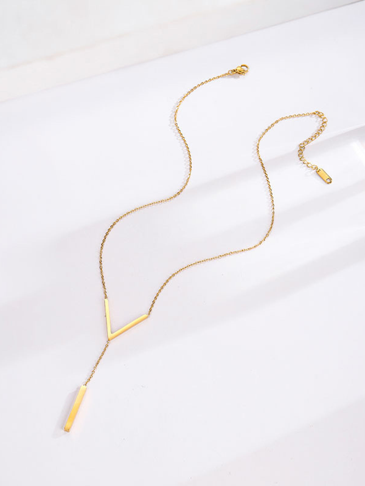 Geometric Pendant Chain Necklace-Chicvia