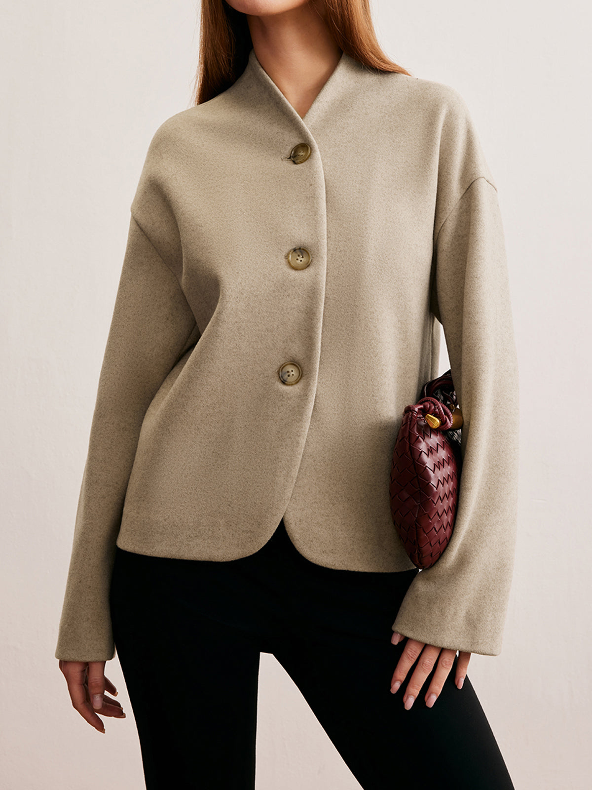 Minimalist Regular Fit Button Cardigan-Chicvia