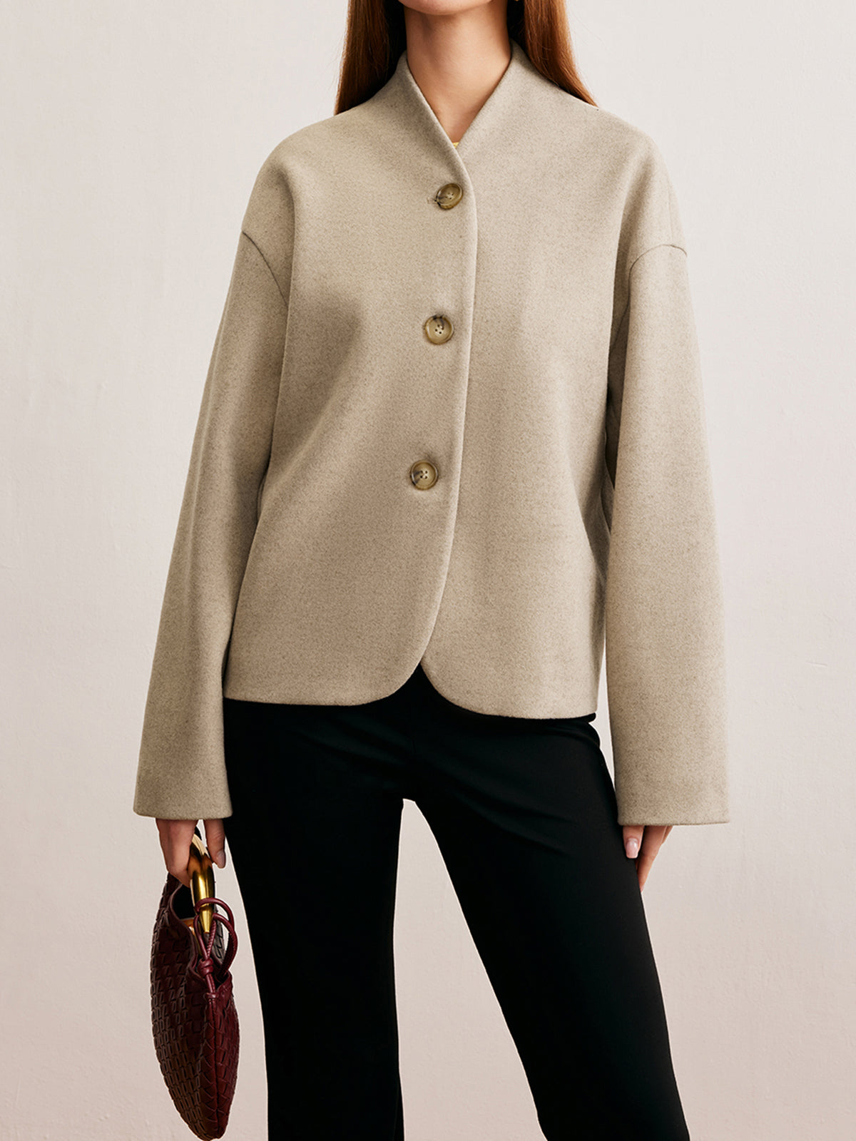 Minimalist Regular Fit Button Cardigan-Chicvia