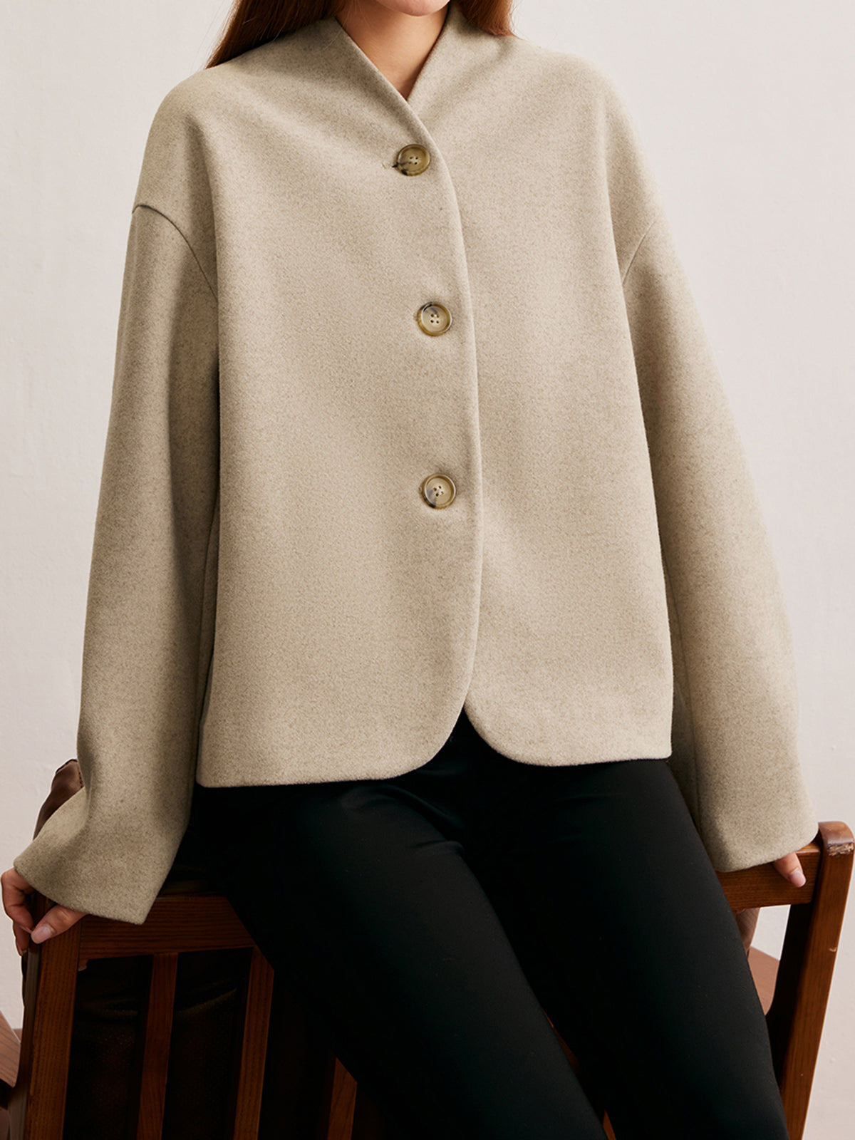 Minimalist Regular Fit Button Cardigan-Chicvia