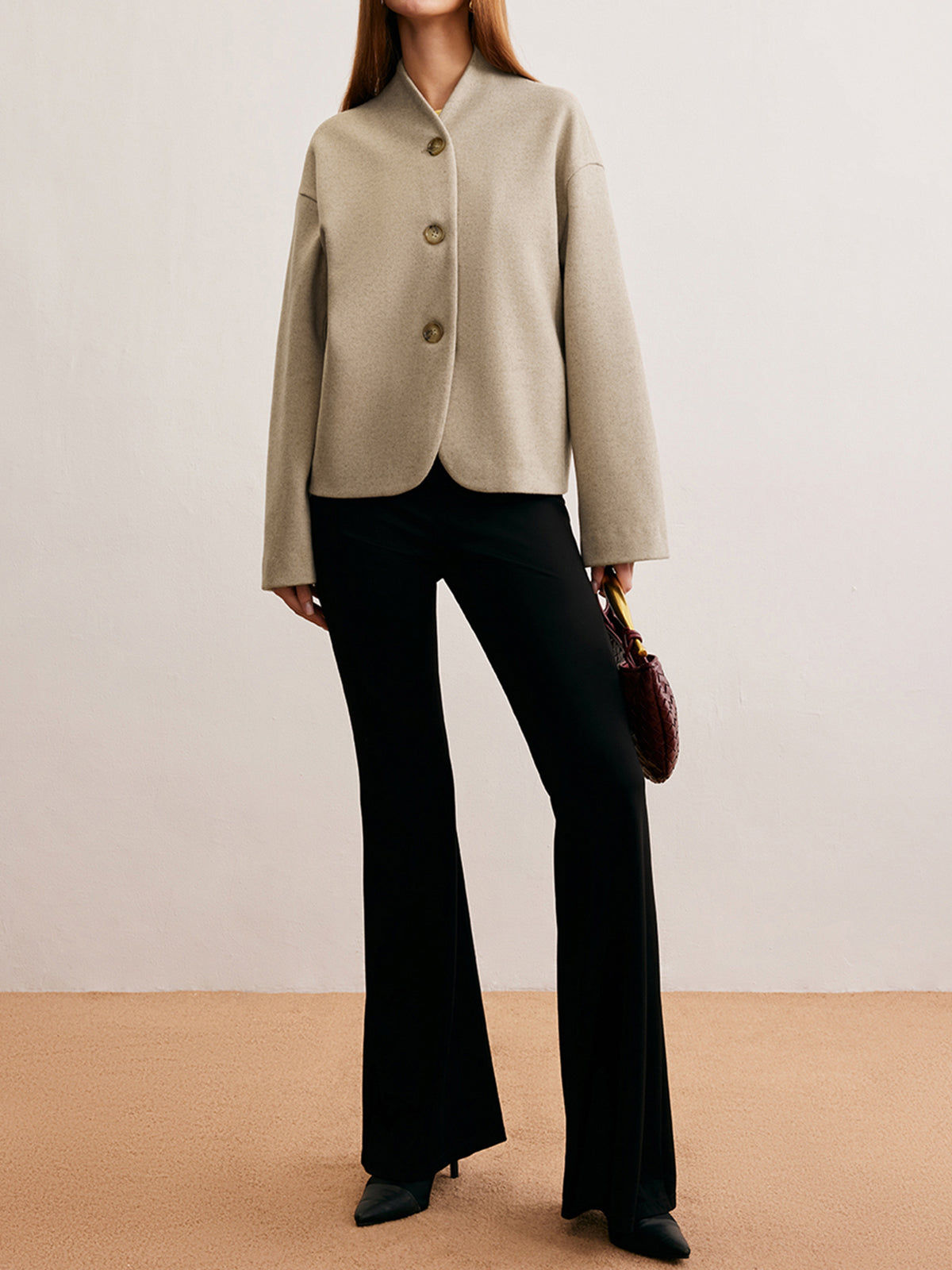 Minimalist Regular Fit Button Cardigan-Chicvia