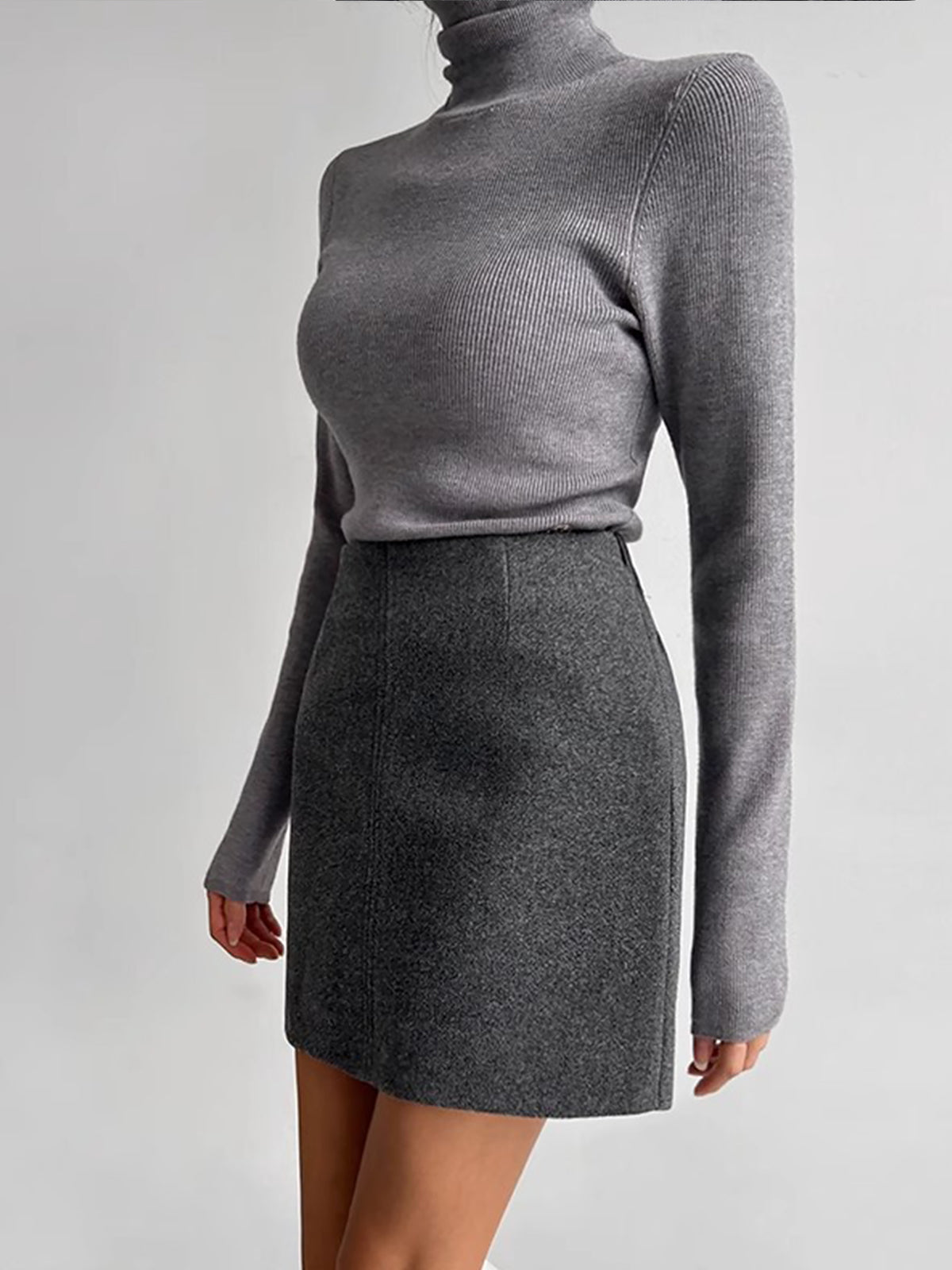 Leisure Piping A-Line Skirt-Chicvia