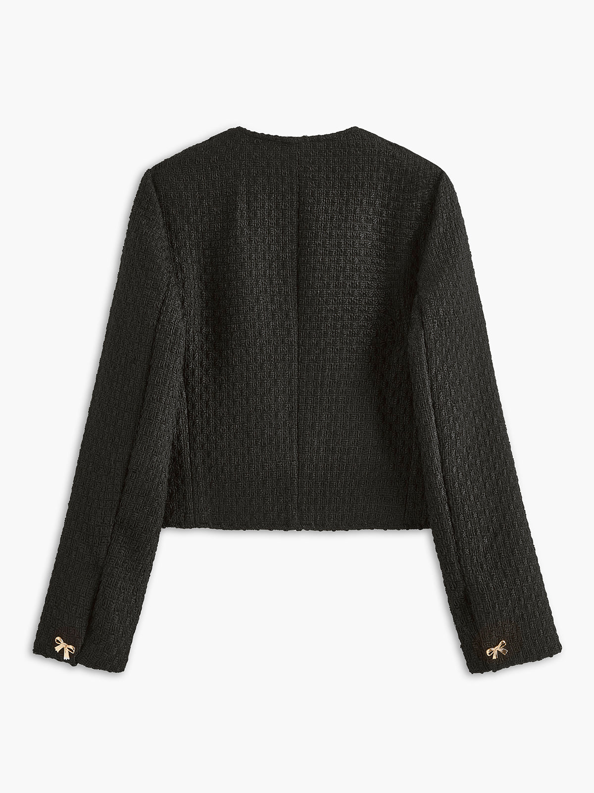 Golden Bow Tweed Jacket-Chicvia