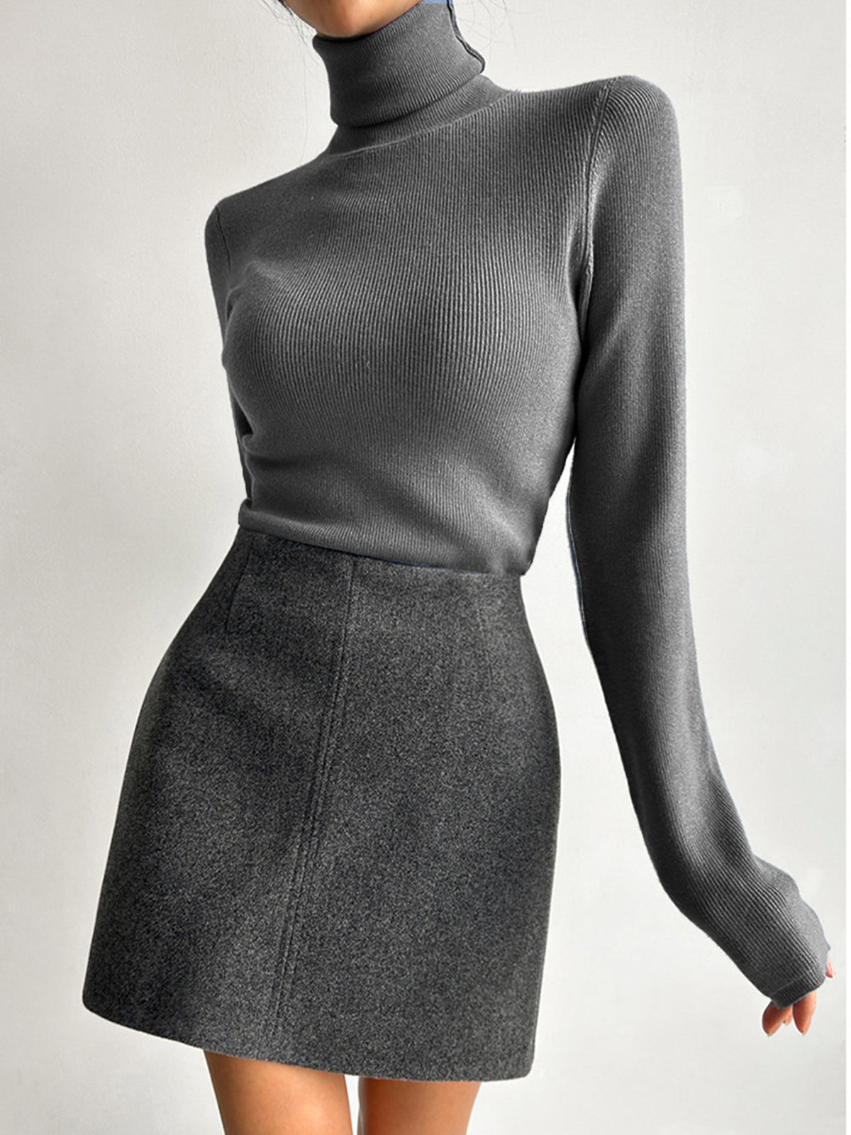 Leisure Piping A-Line Skirt-Chicvia