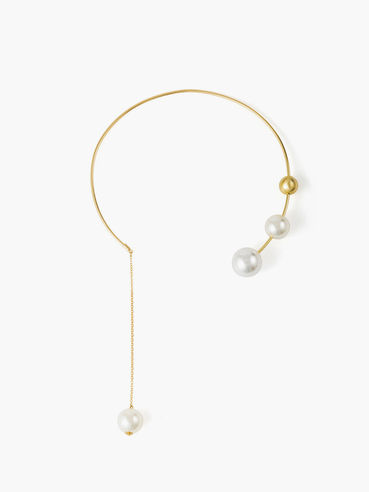 Imitation Pearl Choker Pendant Necklace-Chicvia