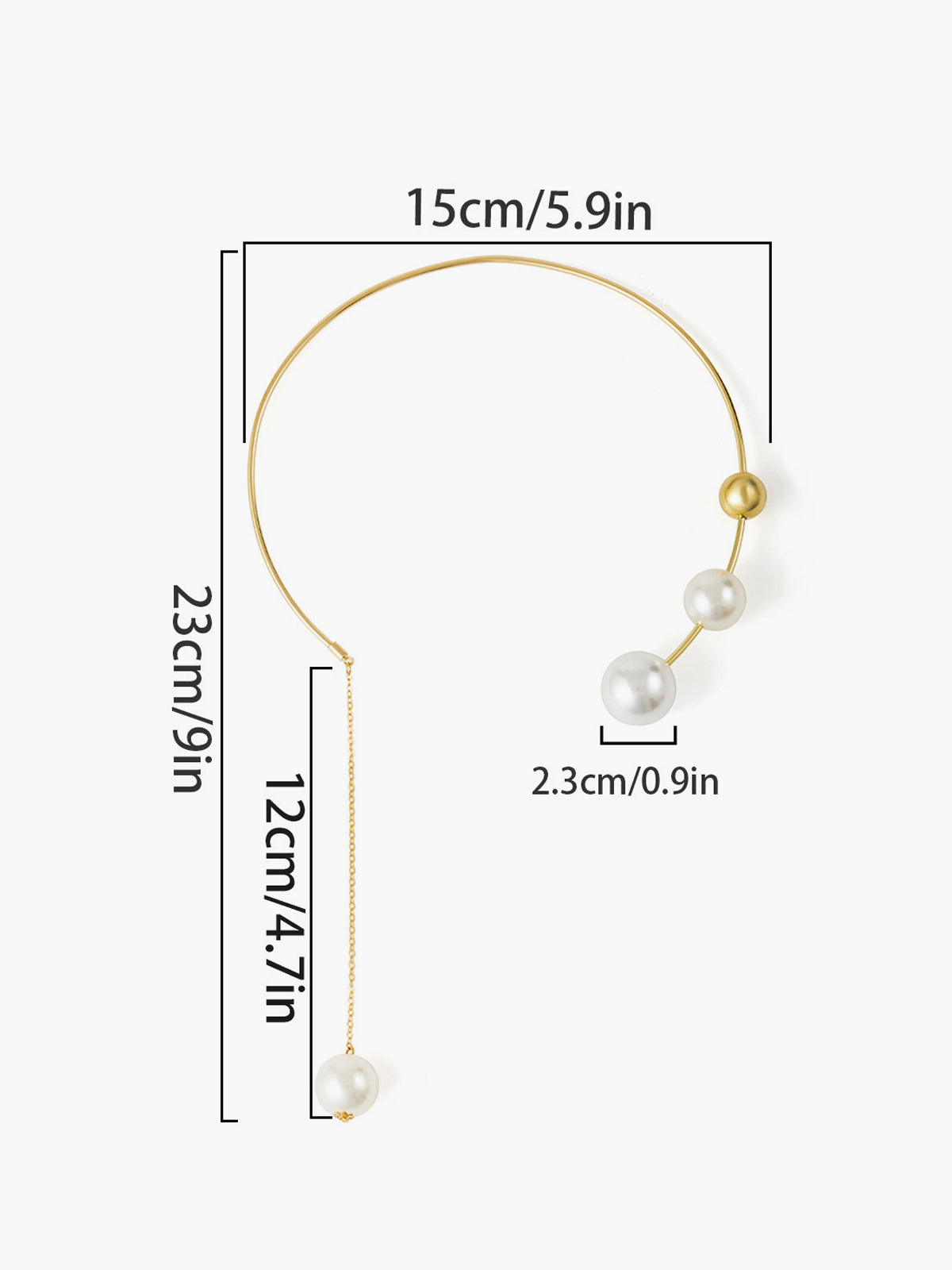 Imitation Pearl Choker Pendant Necklace-Chicvia