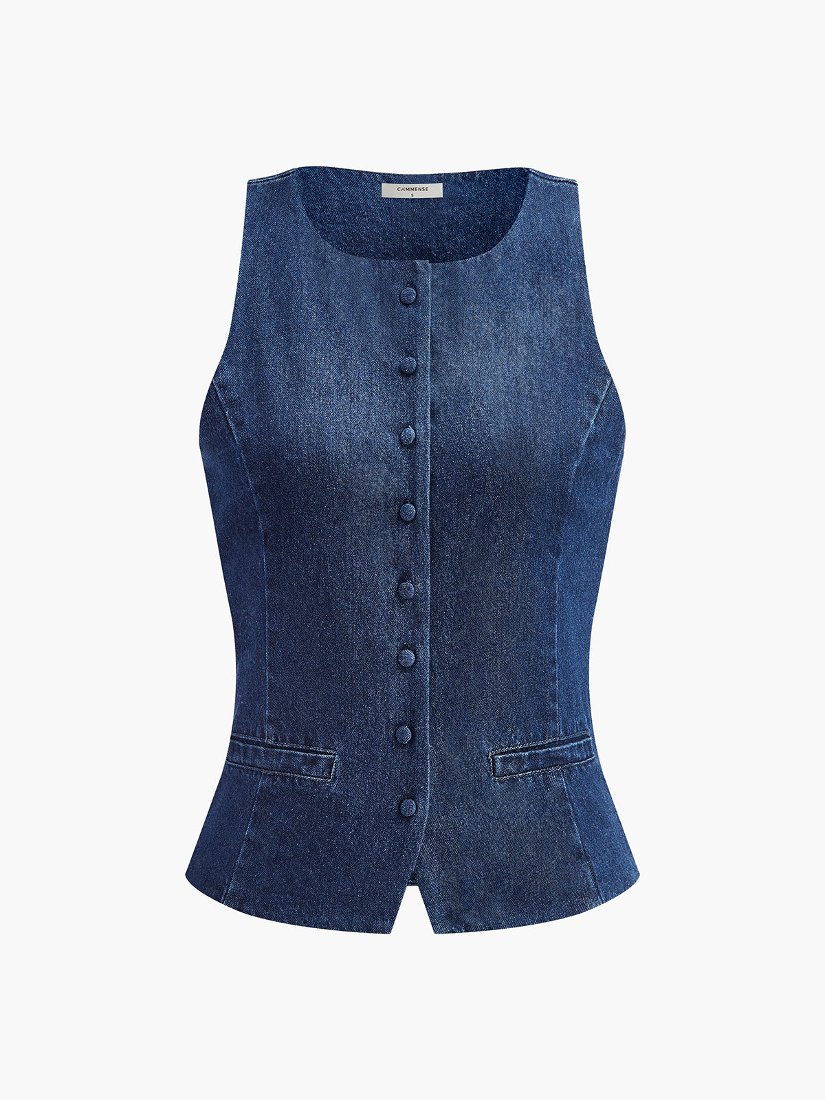 Button Down Denim Vest-Chicvia