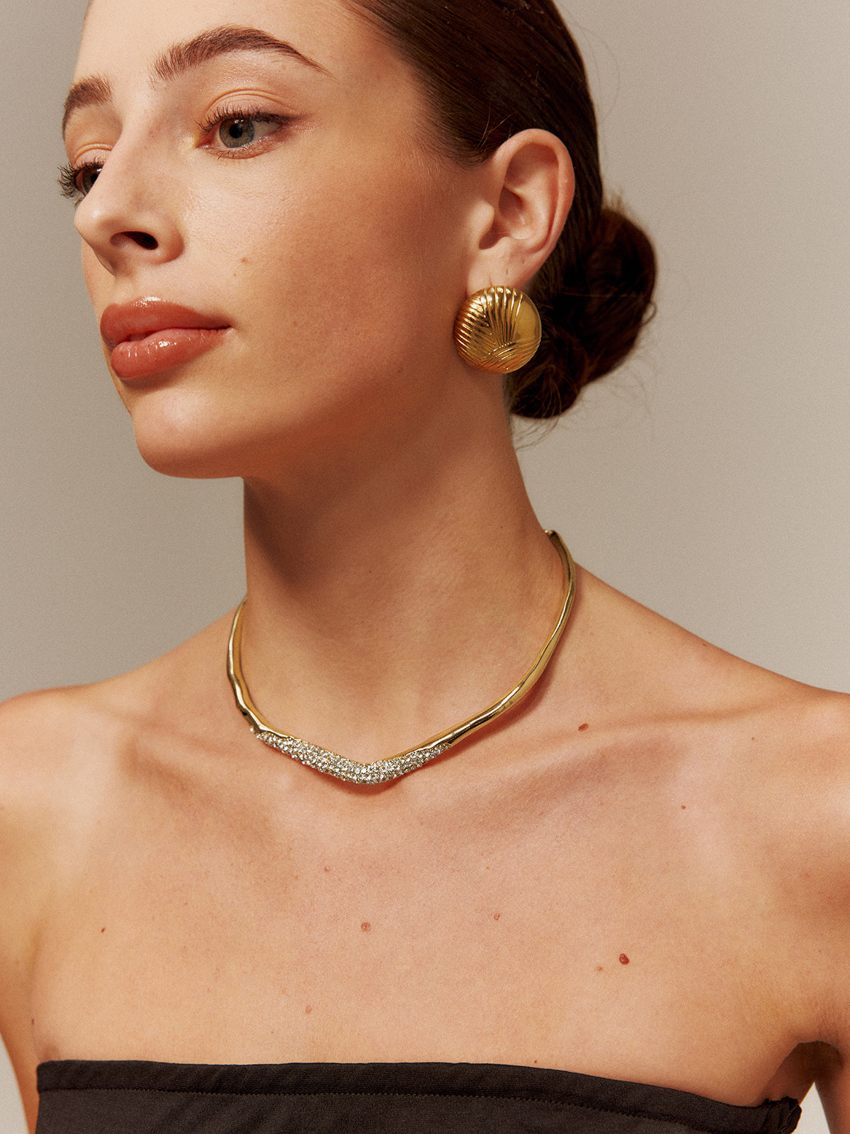 Irregular Ziron Choker Necklace-Chicvia