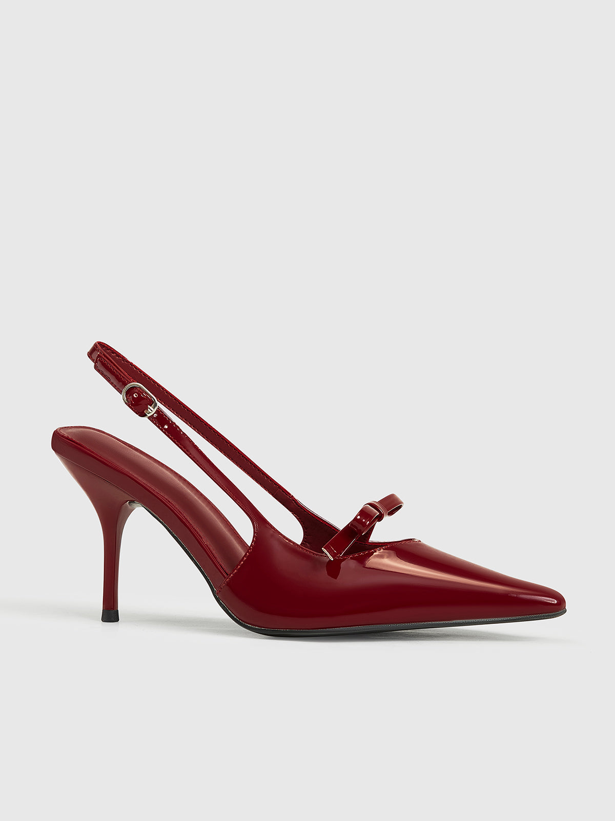 Pointed Toe Bow-Decor Slingback Pumps-Chicvia