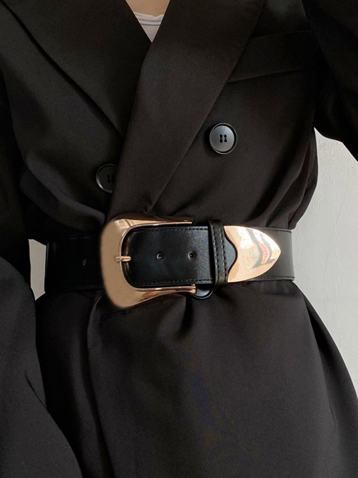 Buckle Wide Belt-Chicvia