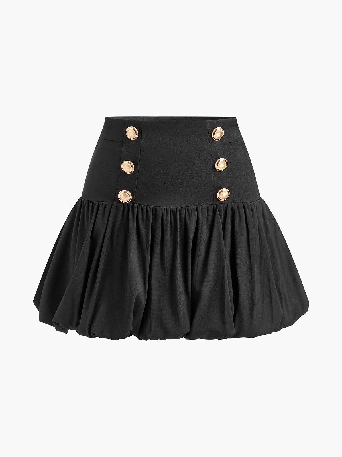 Bud Waist Pleated Panel Mini Skirt-Chicvia