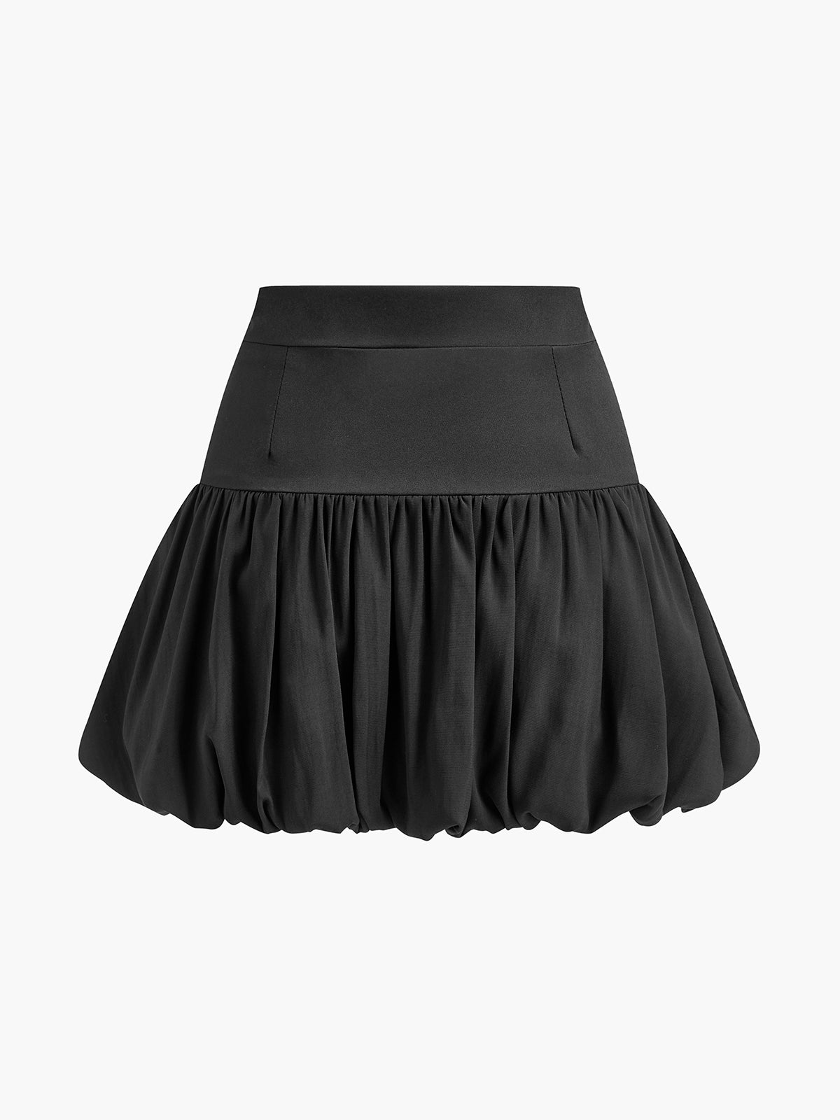 Bud Waist Pleated Panel Mini Skirt-Chicvia
