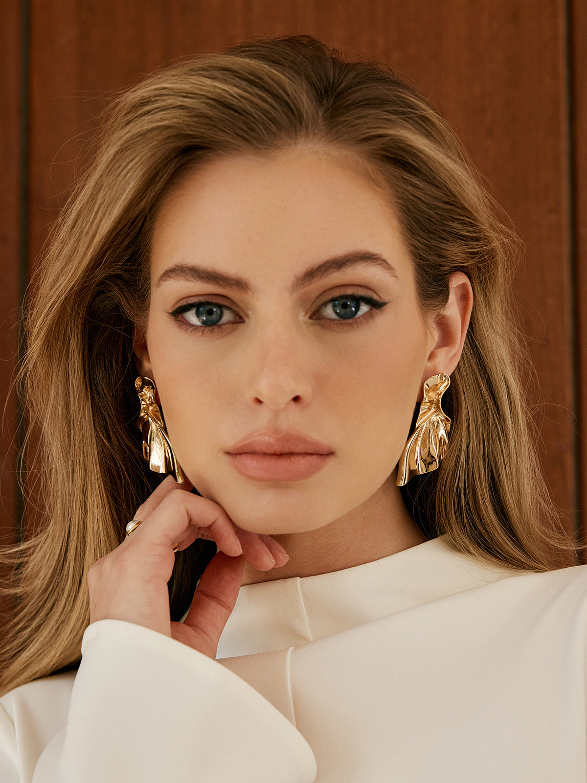 Mermaid Tail Ruched Earrings-Chicvia