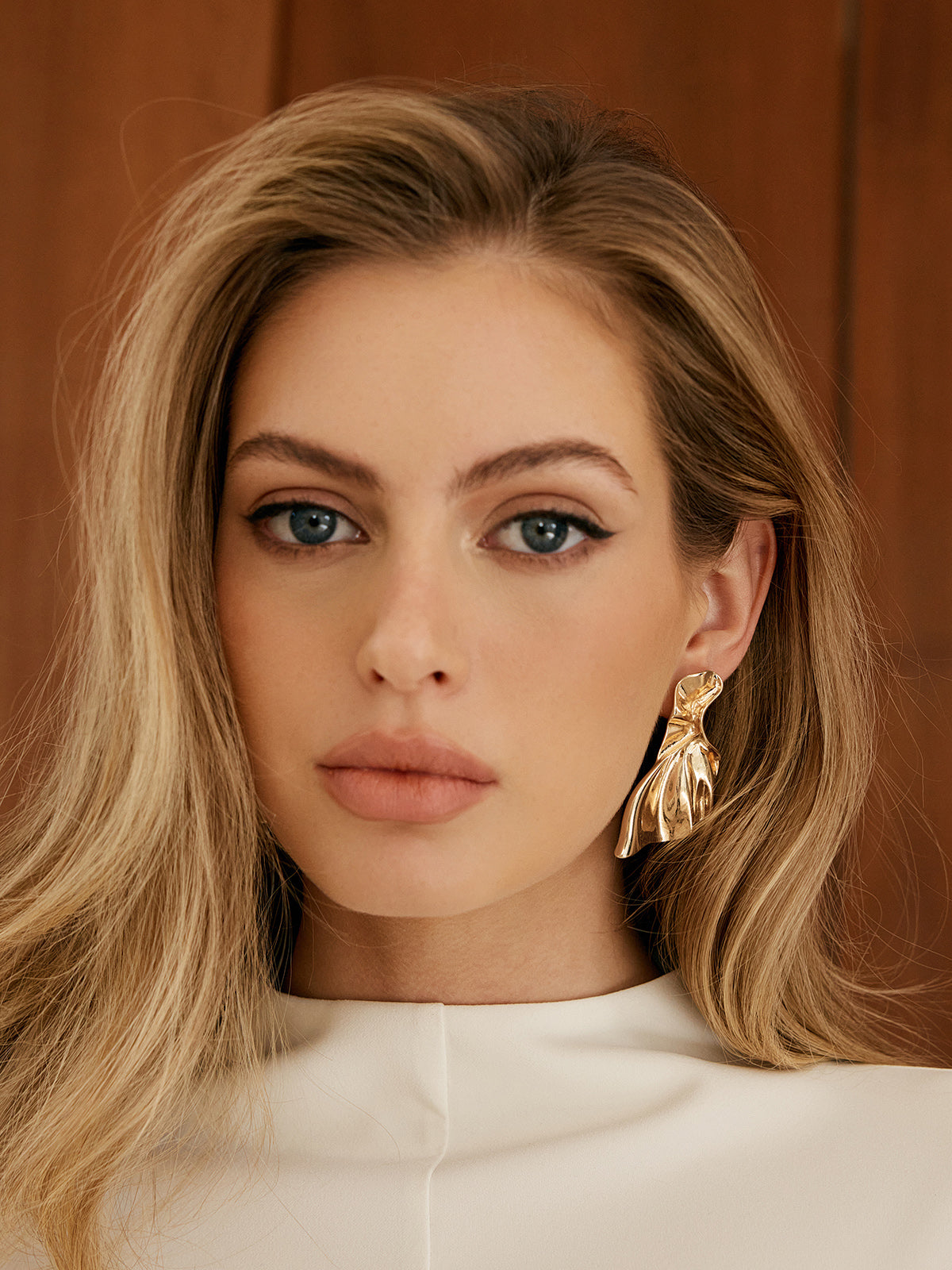 Mermaid Tail Ruched Earrings-Chicvia