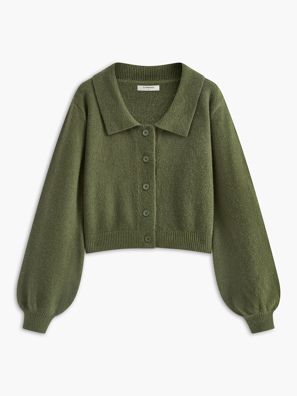 Button Down Lapel Short Cardigan-Chicvia