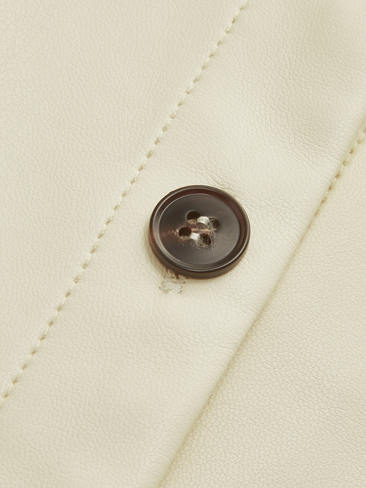 Faux Leather Button Polo Shirt Without Belt-Chicvia