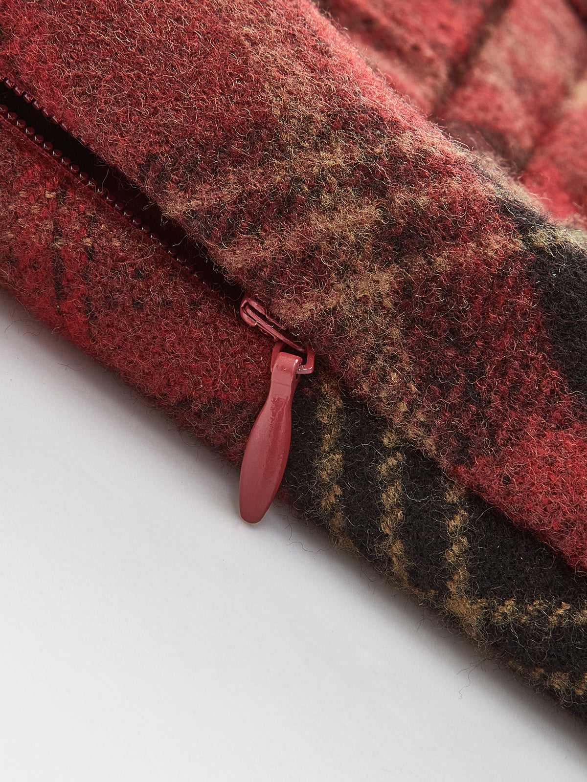 Mid-Waist Side-Zipper Checked Skirt-Chicvia