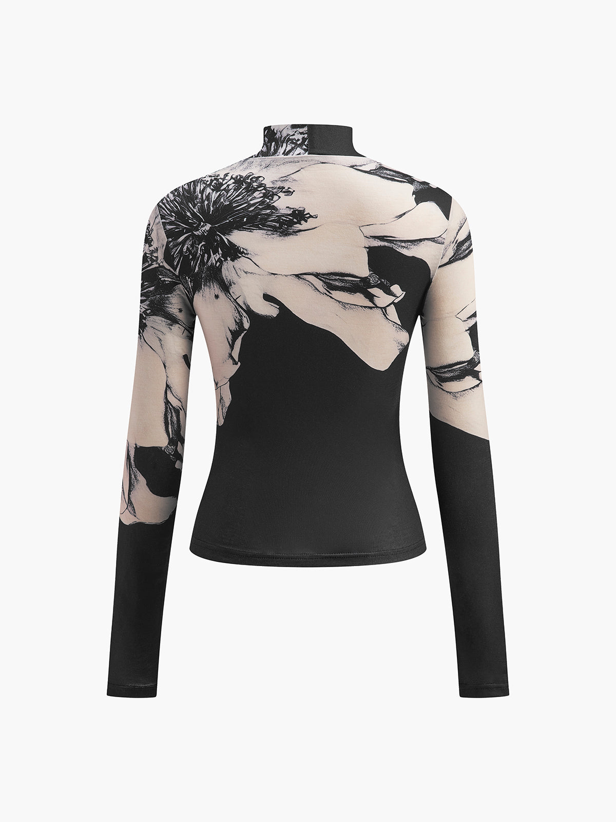 Mock-Neck Tie Dye Printed Shirt-Chicvia