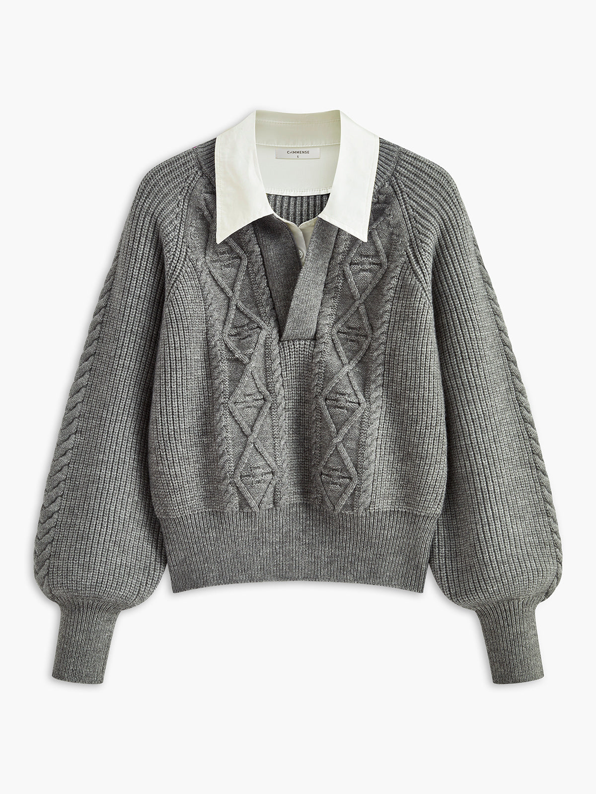 Leisure Contrast Collar Knit Top-Chicvia