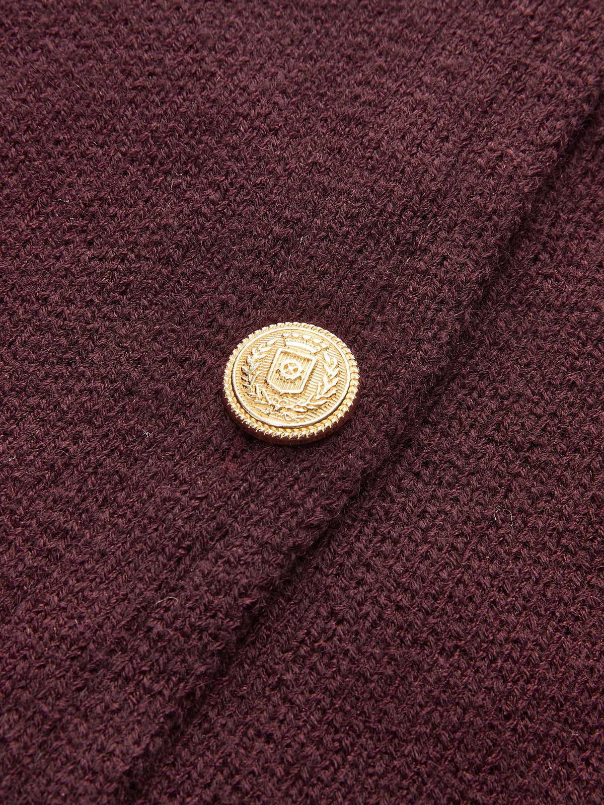 Crew Neck Metal Button Sweater Vest-Chicvia