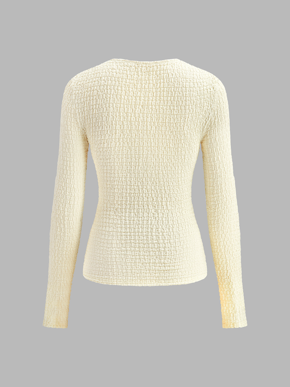 Metal O-Ring Cutout Plisse T-Shirt-Chicvia