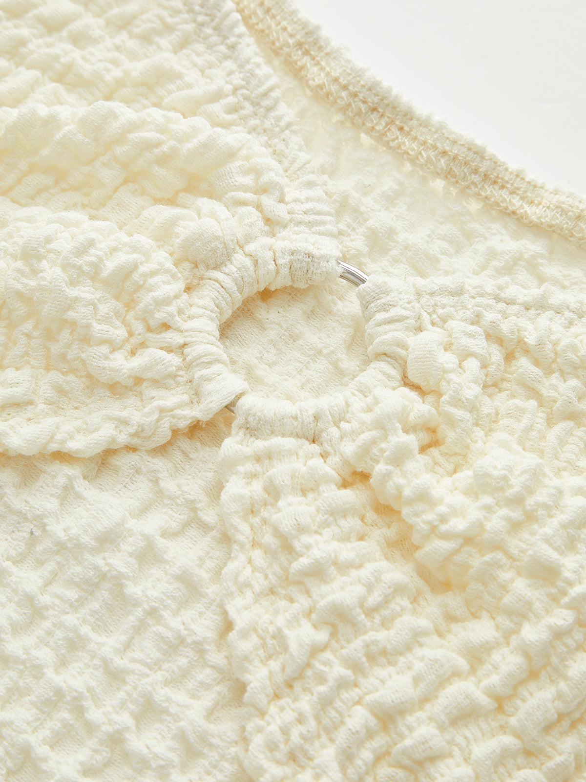 Metal O-Ring Cutout Plisse T-Shirt-Chicvia