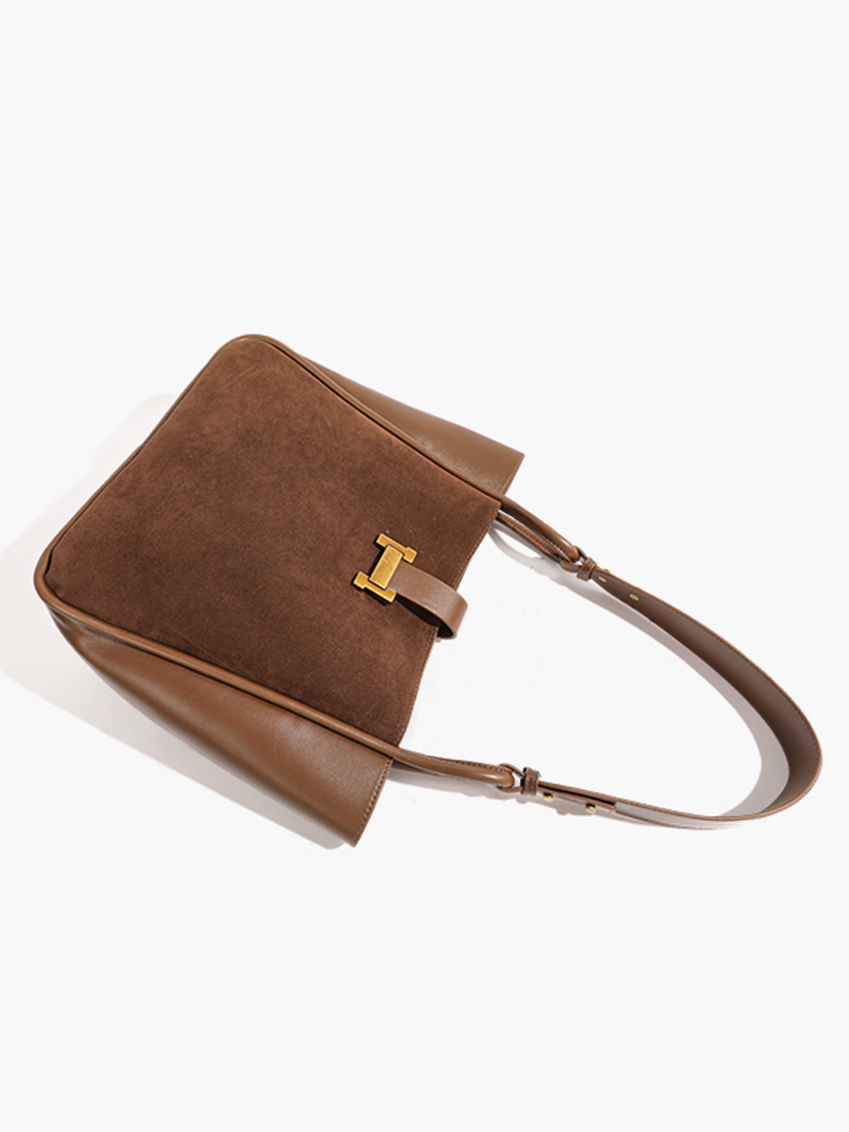 Metal-Detail Panel Tote Bag-Chicvia