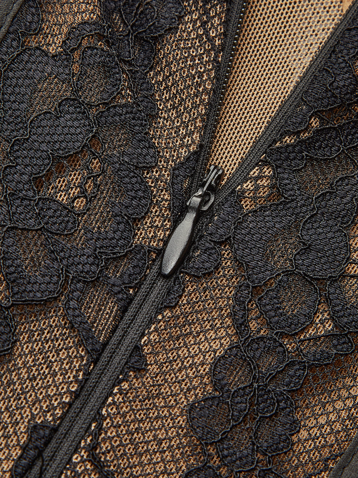 Pleated Satin-Hem Lace Cami Dress-Chicvia