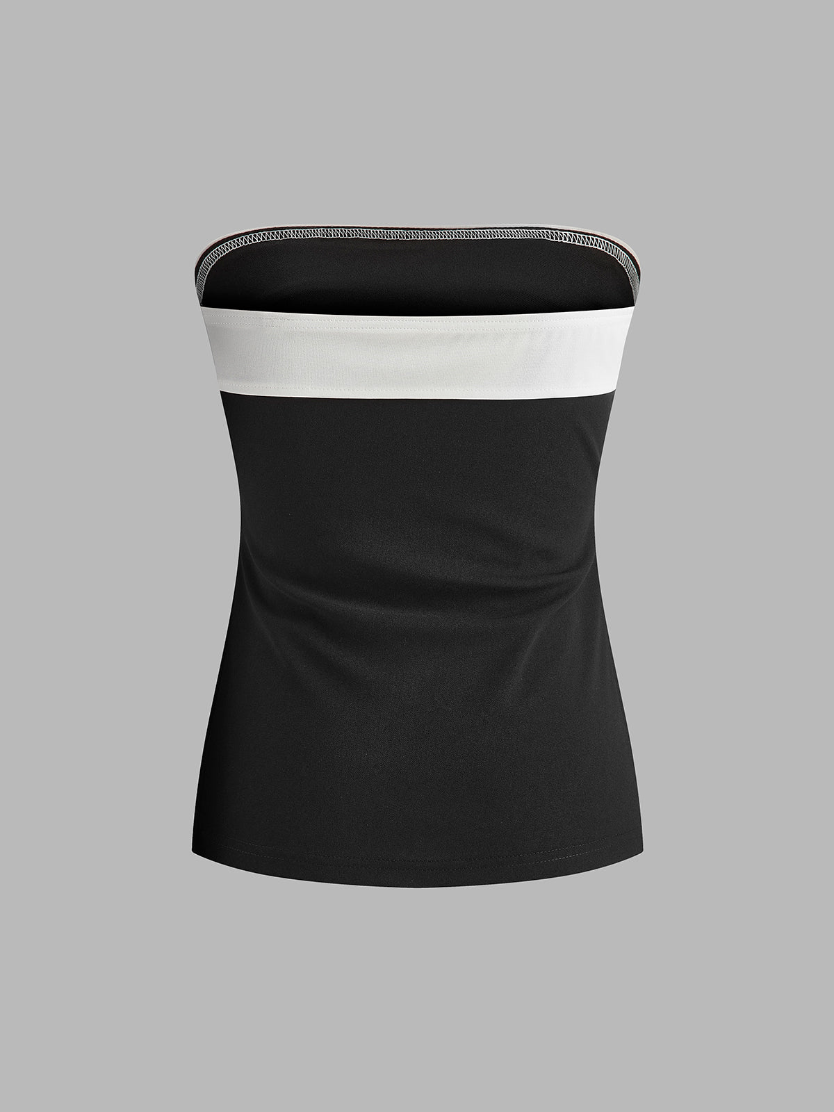 Color Block Split Tube Top-Chicvia