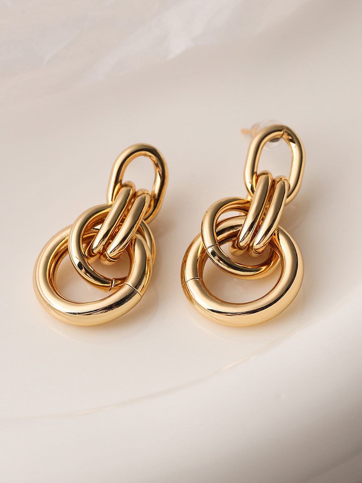 Knot Chunky Hoop Earrings-Chicvia