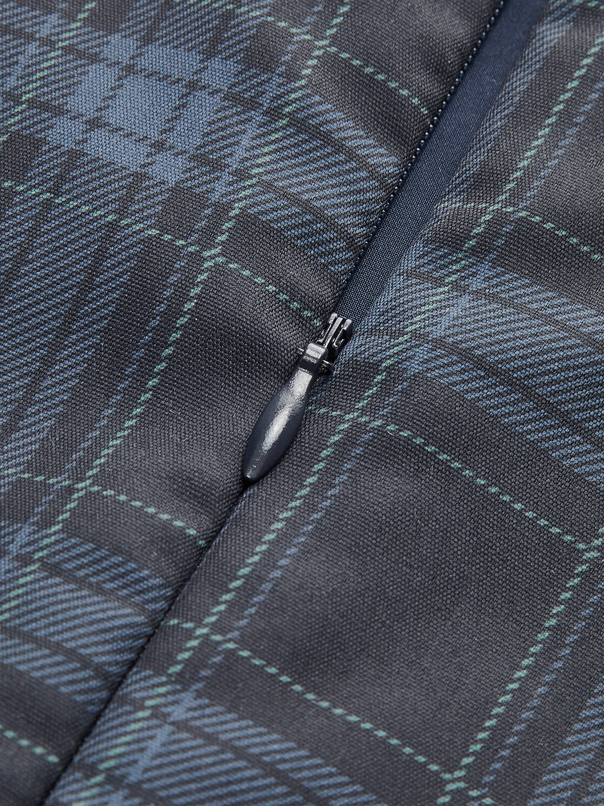 Checked Pleated Zipper Tank Dress-Chicvia