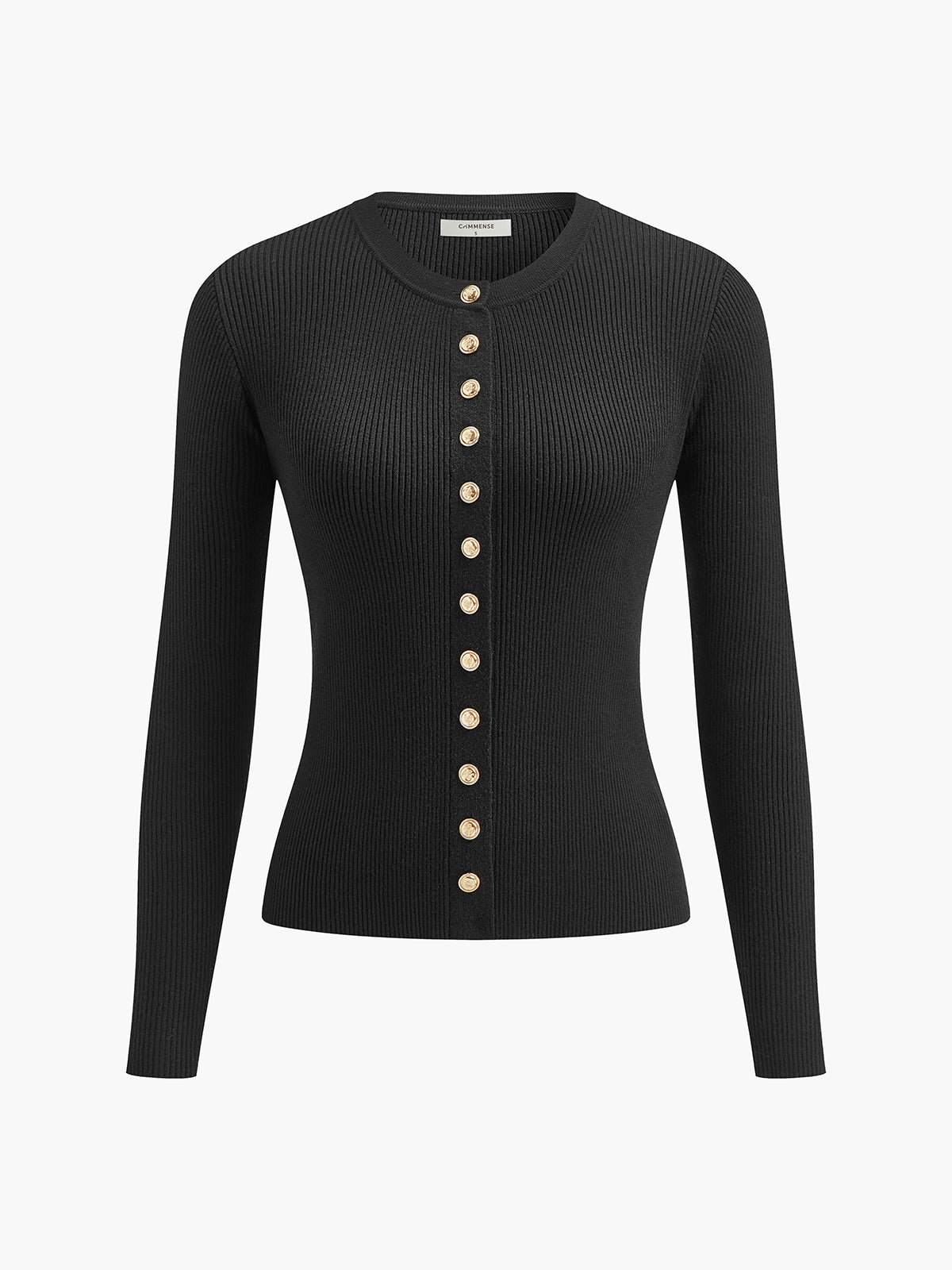 Button Down Skinny Knit Top-Chicvia