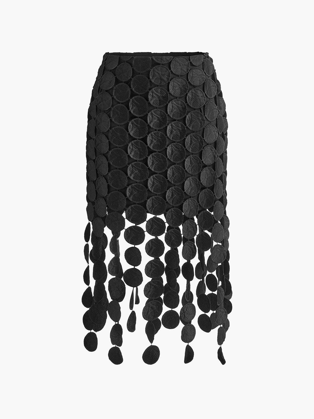 Laser Cut Multi Circle Double Layered Skirt-Chicvia