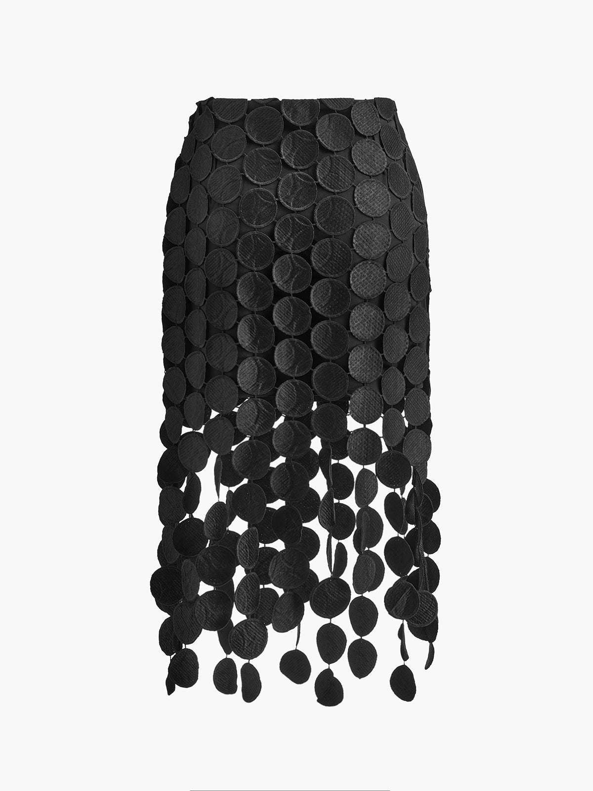 Laser Cut Multi Circle Double Layered Skirt-Chicvia