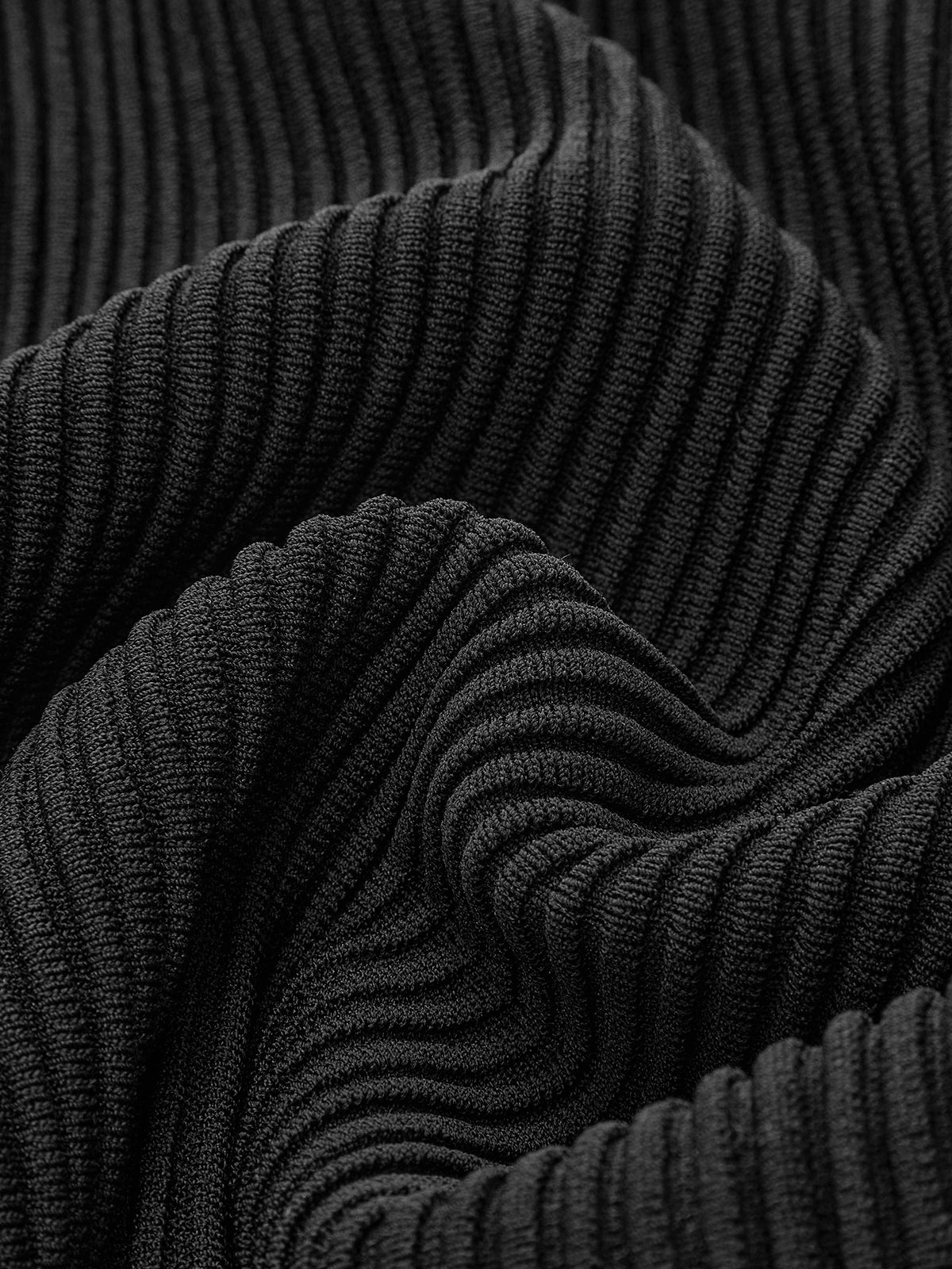 Knit Pleated Semi-sheer Maxi Skirt-Chicvia