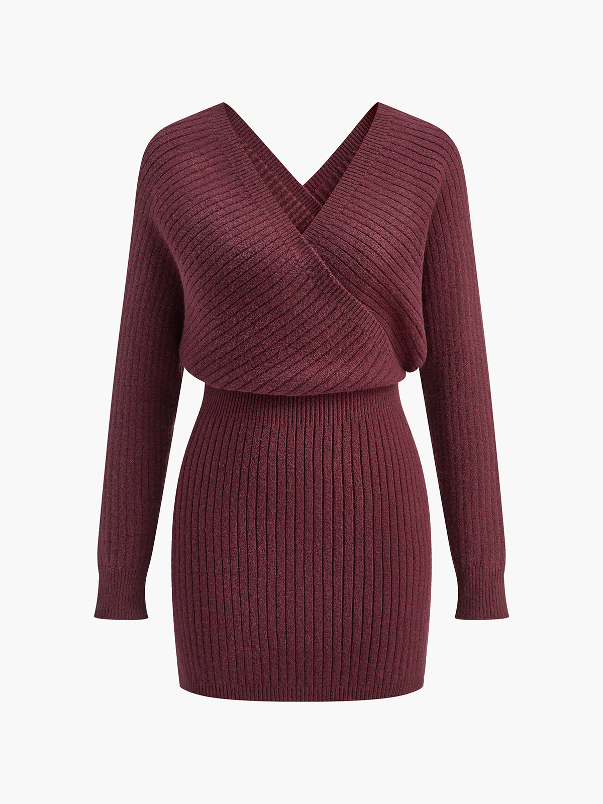 Criss Cross Cinched Sweater Dress-Chicvia