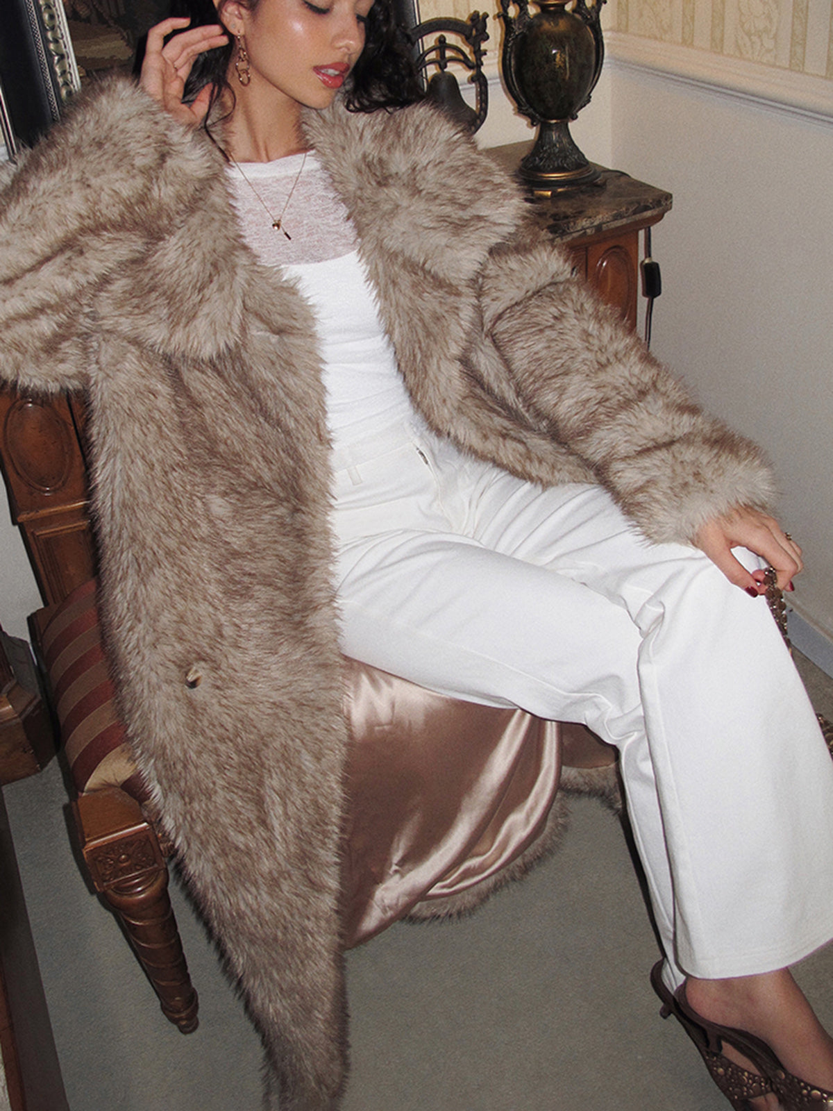 Cotton High-Waist Bootcut Pants-Chicvia