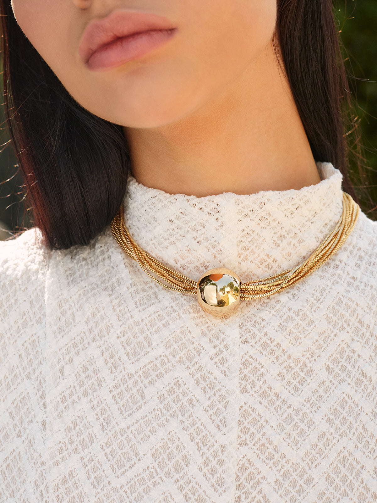 Multi-Chain Glossy Ball Choker-Chicvia