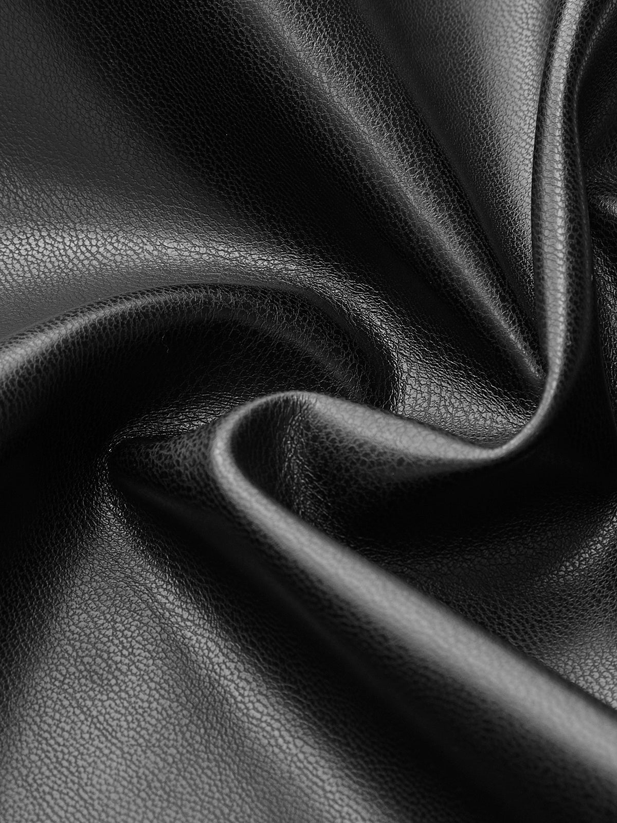 Faux Leather Slit Midi Skirt-Chicvia