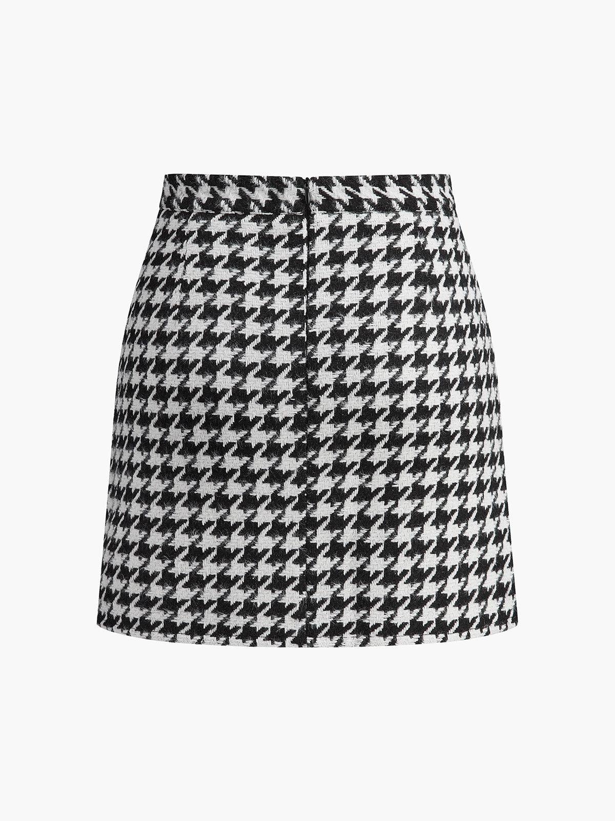 Plaid Tweed Mini Skirt-Chicvia