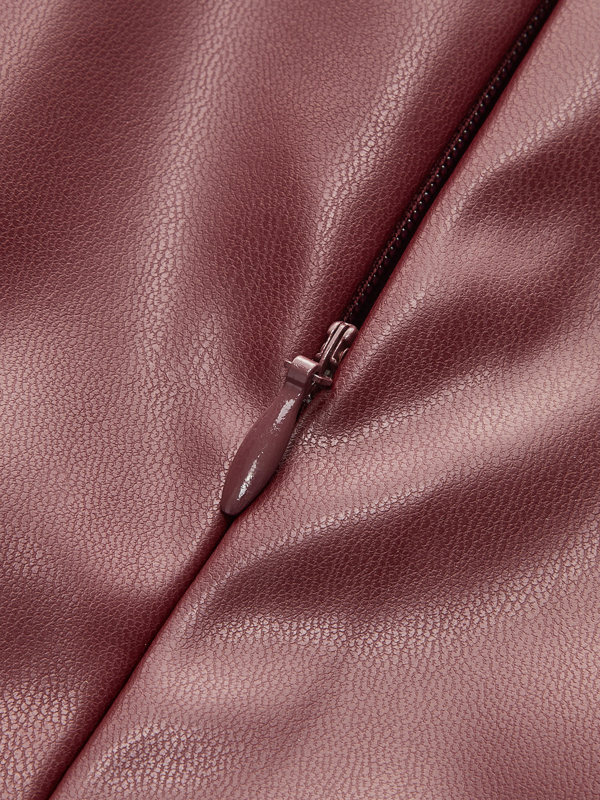 Mock Neck Faux Leather Cinched Tank Top-Chicvia