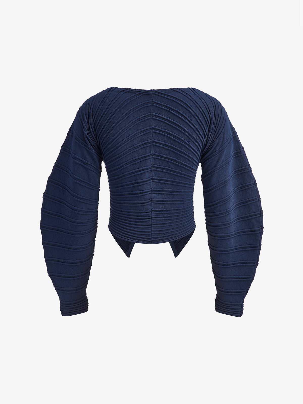 Pebble Pleated Button Knit Top-Chicvia