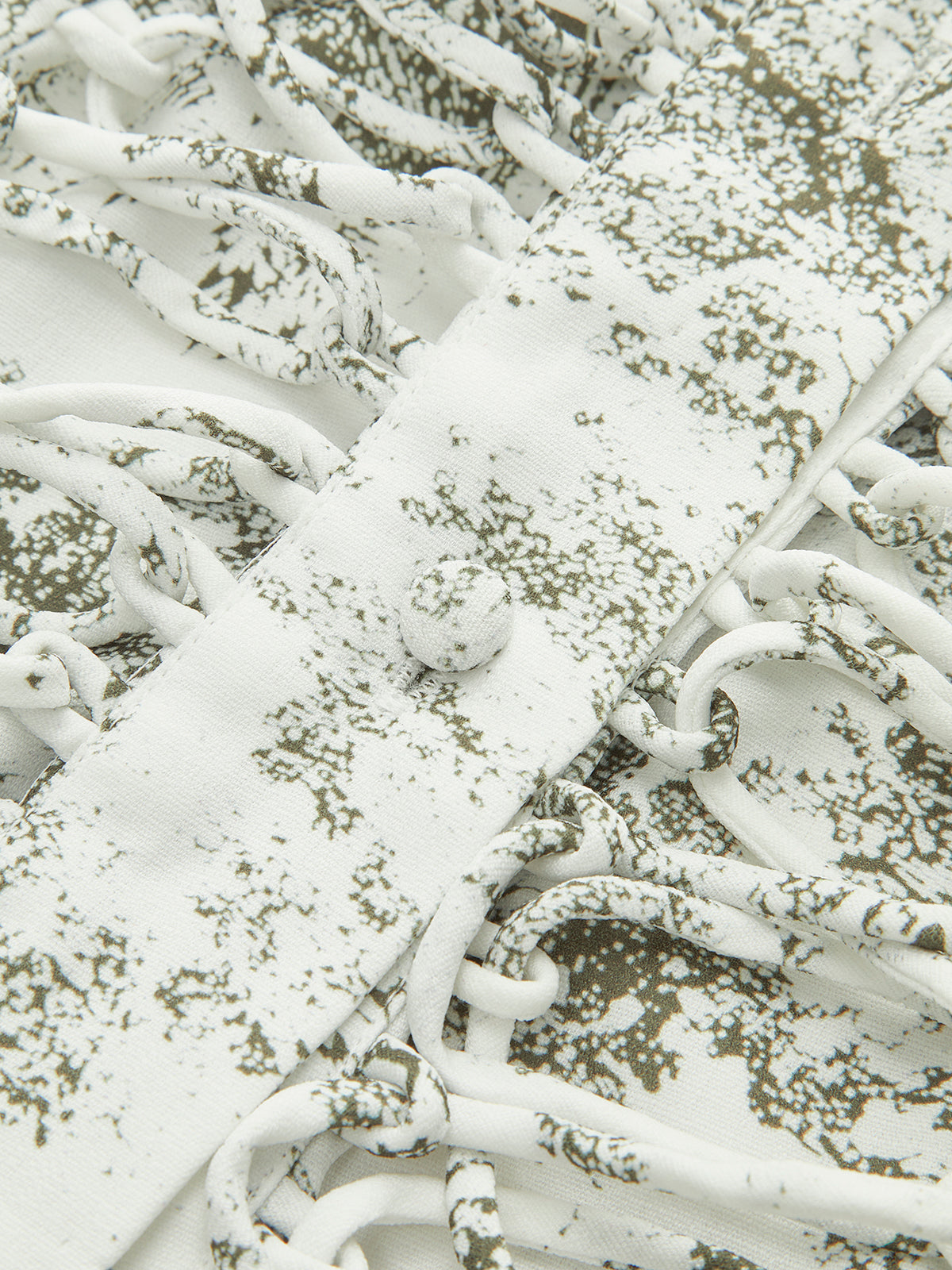 Drawstring Front Floral Puff Sleeve Dress-Chicvia