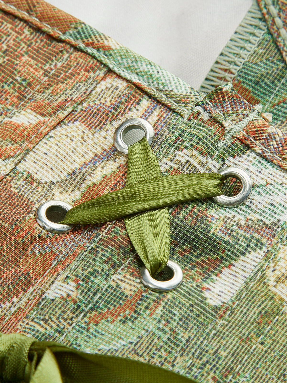 Floral Front Button Corset-Chicvia